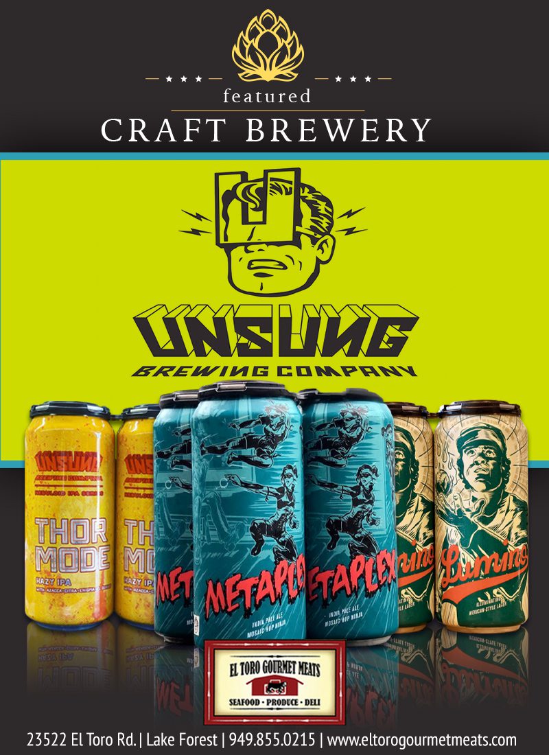 Unsung Brewing Company beers @ El Toro Gourmet Meats in Lake Forest, CA