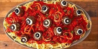 Eyeball Meatballs With Pasta