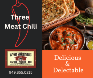 Three Meat Chili Recipe from El Toro Gourmet Meats in Lake Forest, CA